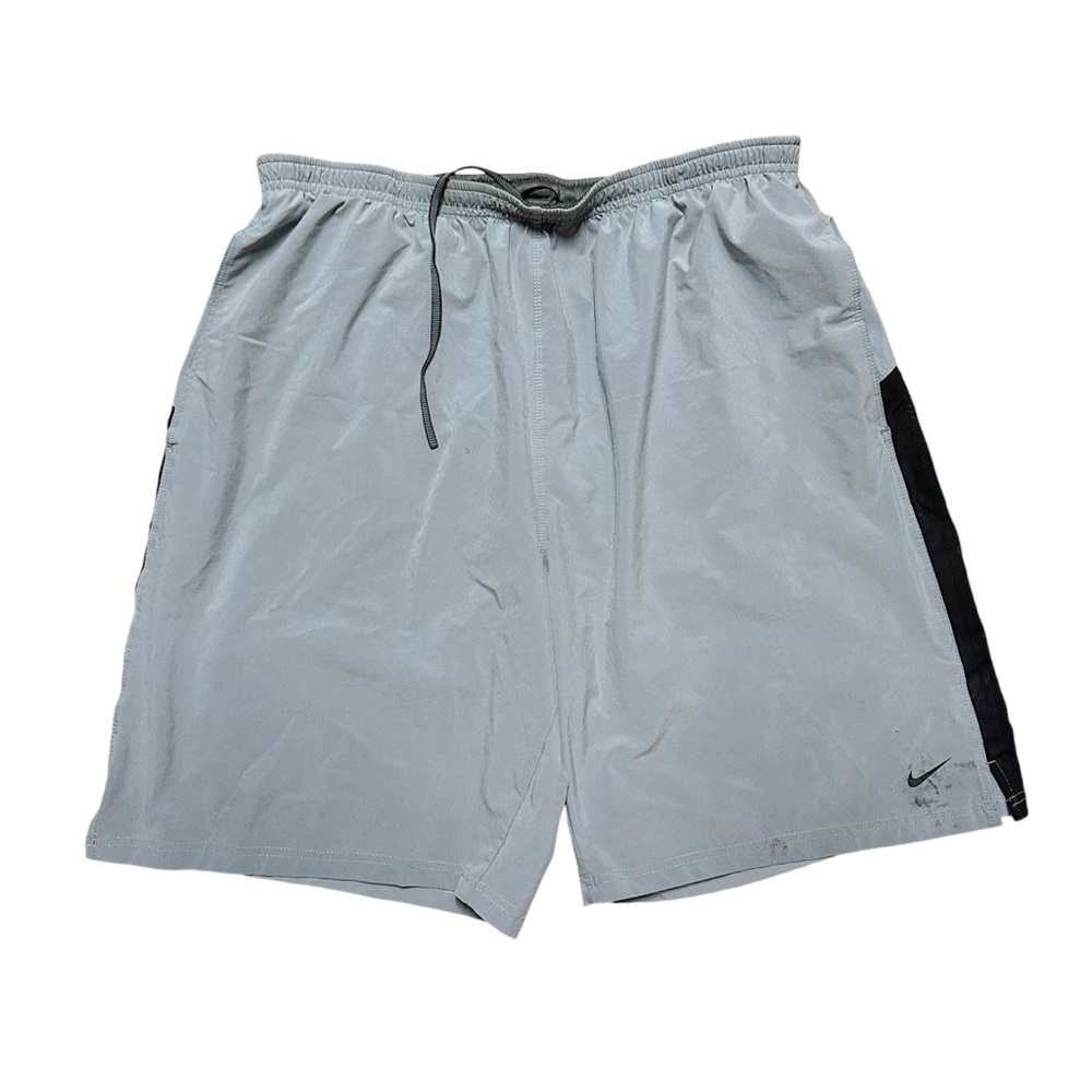 Mens Y2K Nike Dri Fit Grey Small Swoosh Athletic Shorts Size XL